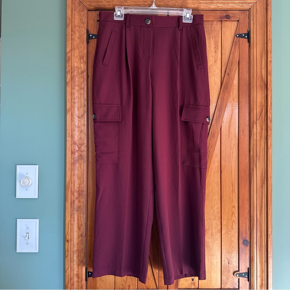 Soho Apparel Red Wide Leg Pants with Flowing Silhouette